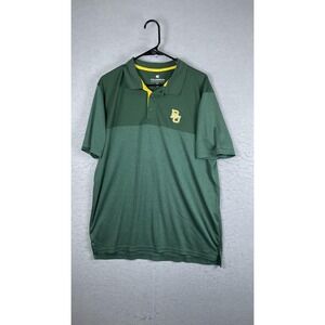 Baylor‎ Bears Shirt Mens XL Green NCAA Football Colosseum Polo Golf Short Sleeve